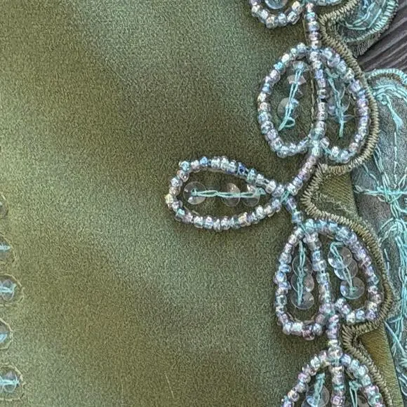 FREE PEOPLE $168 nwt beaded skort mini Ombre green - Picture 8 of 8